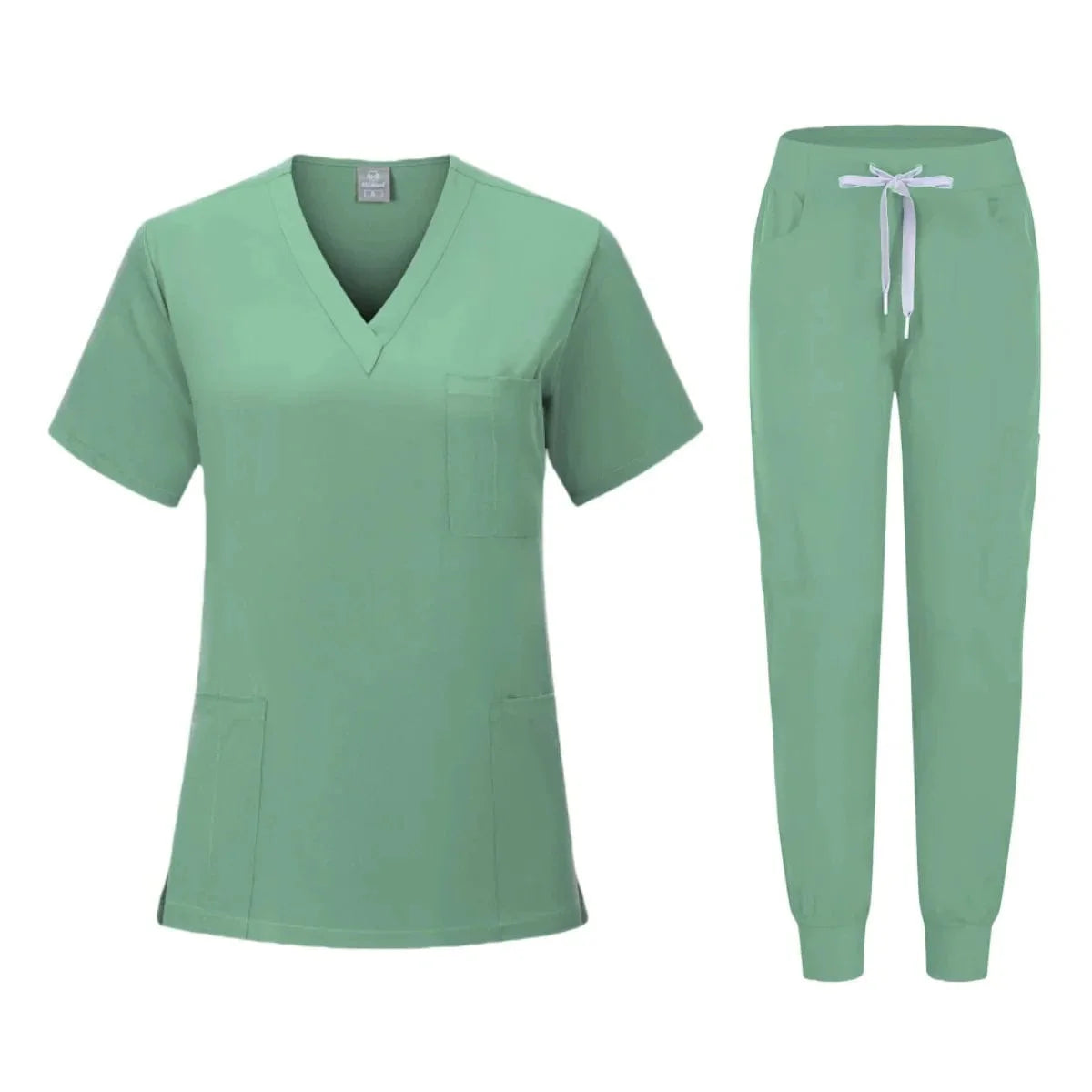 Multicolor women's scrub set by SHOWLU FASHION STORE, medical nursing uniform with solid colors, suitable for beauty salons and clinics.