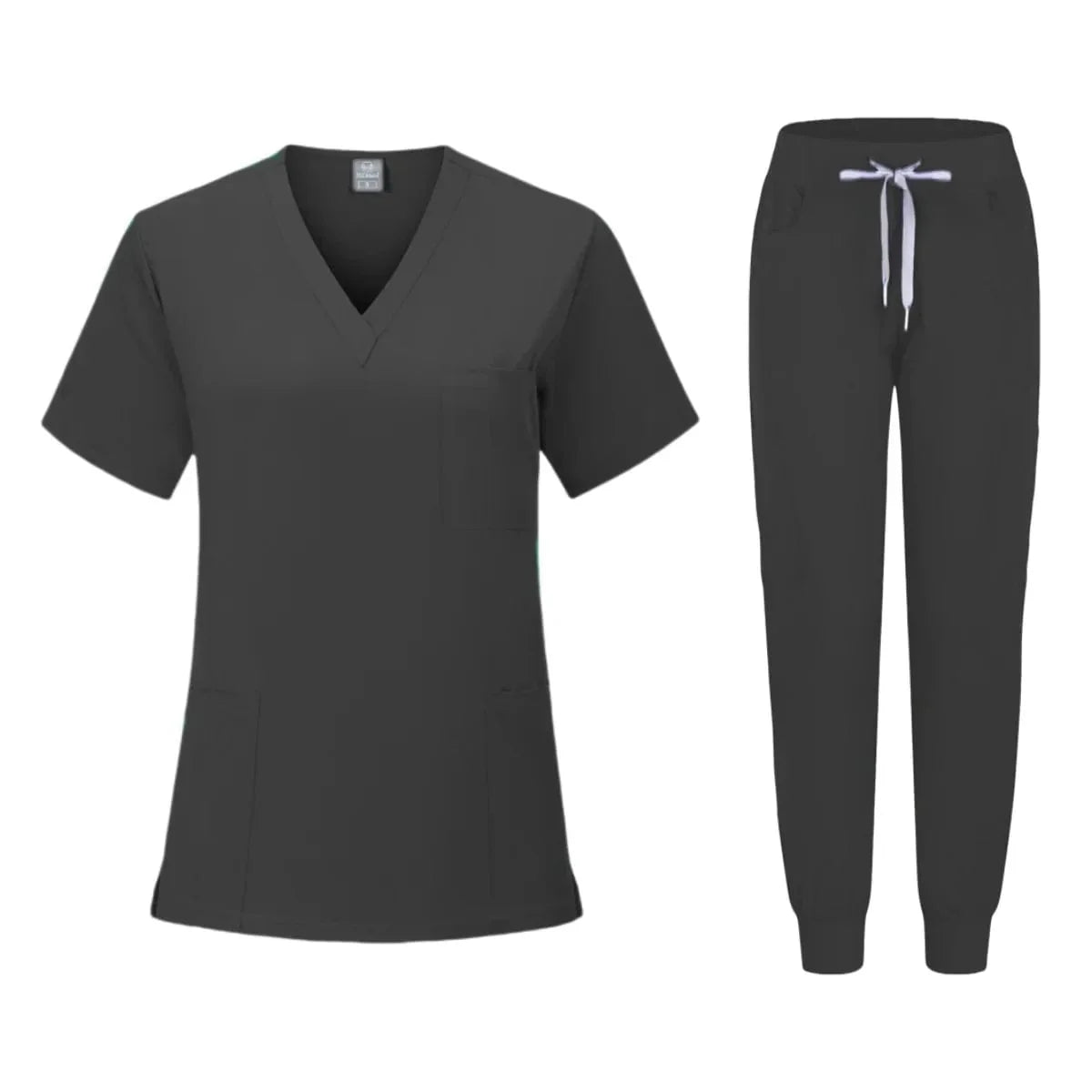Multicolor women's scrub set by SHOWLU FASHION STORE, medical nursing uniform with solid color design for healthcare and beauty salons.