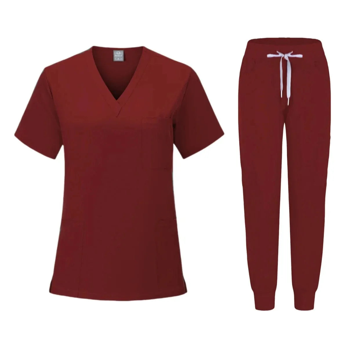 Multicolor women's scrub set by SHOWLU FASHION STORE, solid color nursing uniform suitable for medical, beauty, and veterinary work.