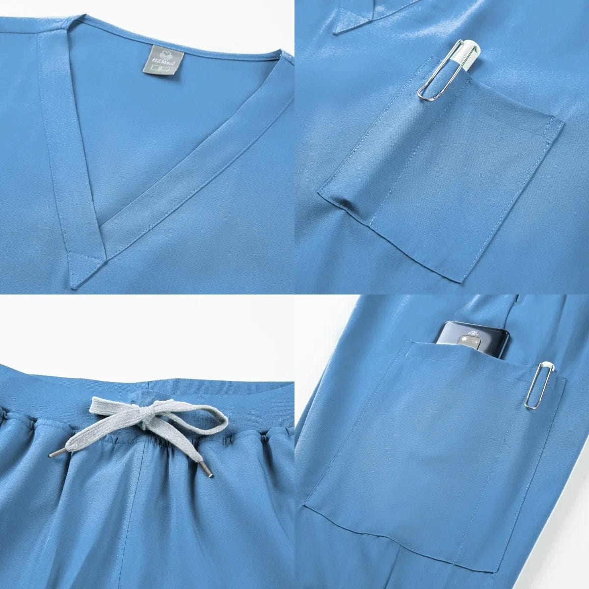 Multicolor women's scrub set by SHOWLU FASHION STORE featuring solid color medical nursing uniform and workwear for healthcare professionals.