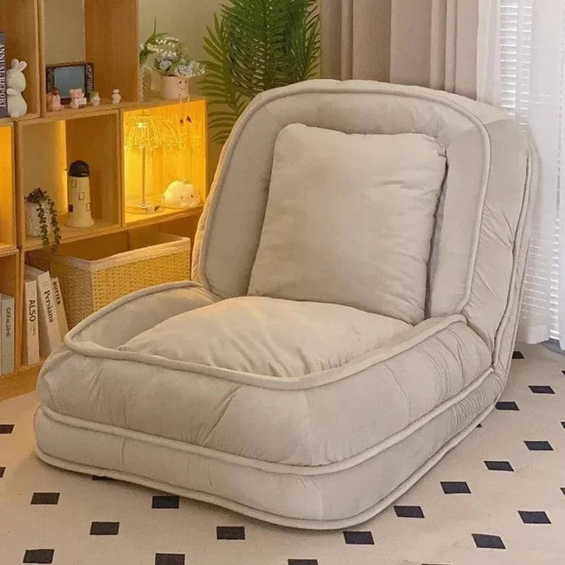 Velvet modern folding sofa bed by SHOWLU FASHION STORE, featuring a single lazy chaise lounge for living room or bedroom.