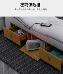 Multifunctional Beds Frame Genuine Leather Tech Smart Bed Ultimate Tatami Lit Massage Camas with Bluetooth,Speaker,Projector - SHOWLU FASHION STORE