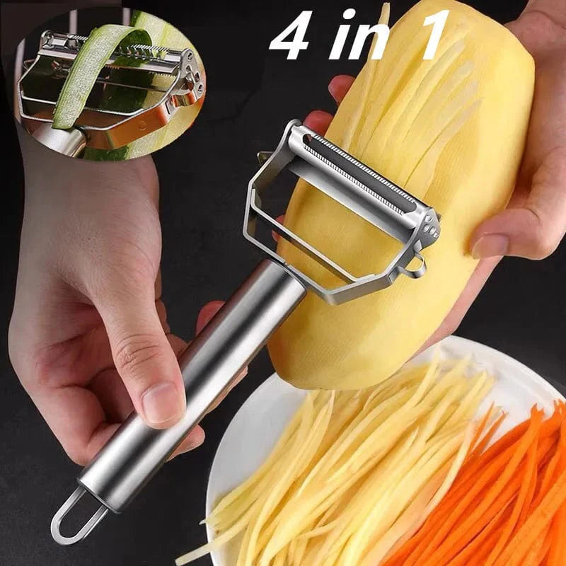 Showlu Fashion Store stainless steel vegetable peeler with durable blade, ideal for peeling potatoes, carrots, and shredding fruits.