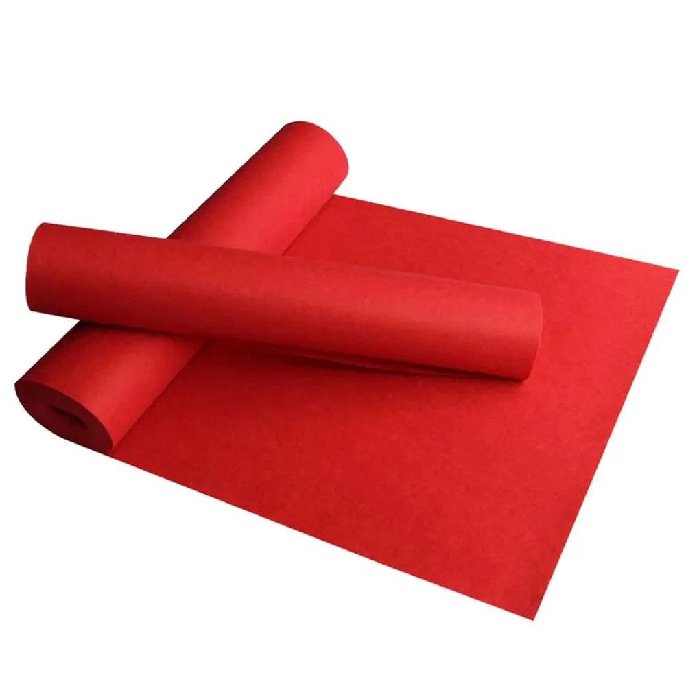 Red polyester outdoor event carpet from SHOWLU FASHION STORE, ideal for weddings, festivals, and celebrations, with star pattern design.