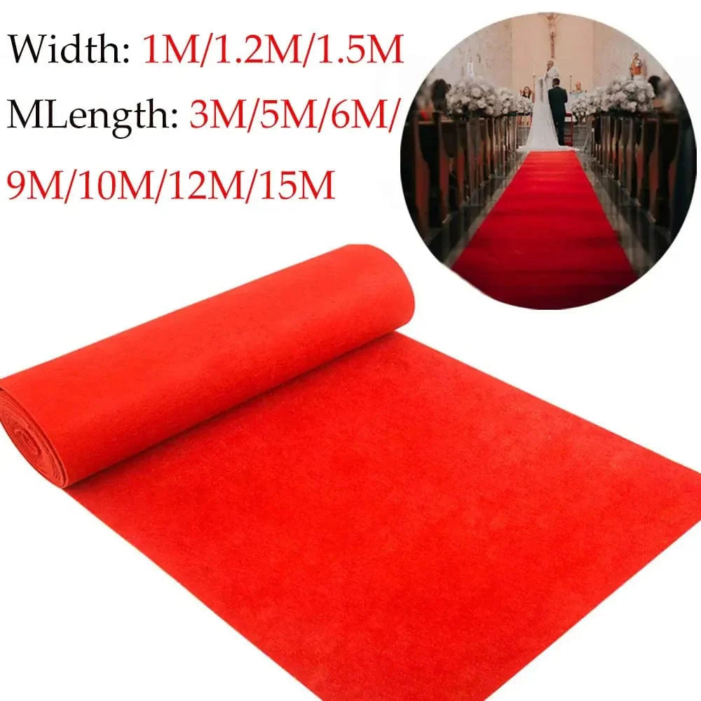 Red outdoor event carpet by SHOWLU FASHION STORE, polyester runner for weddings, festivals, and outdoor celebrations.