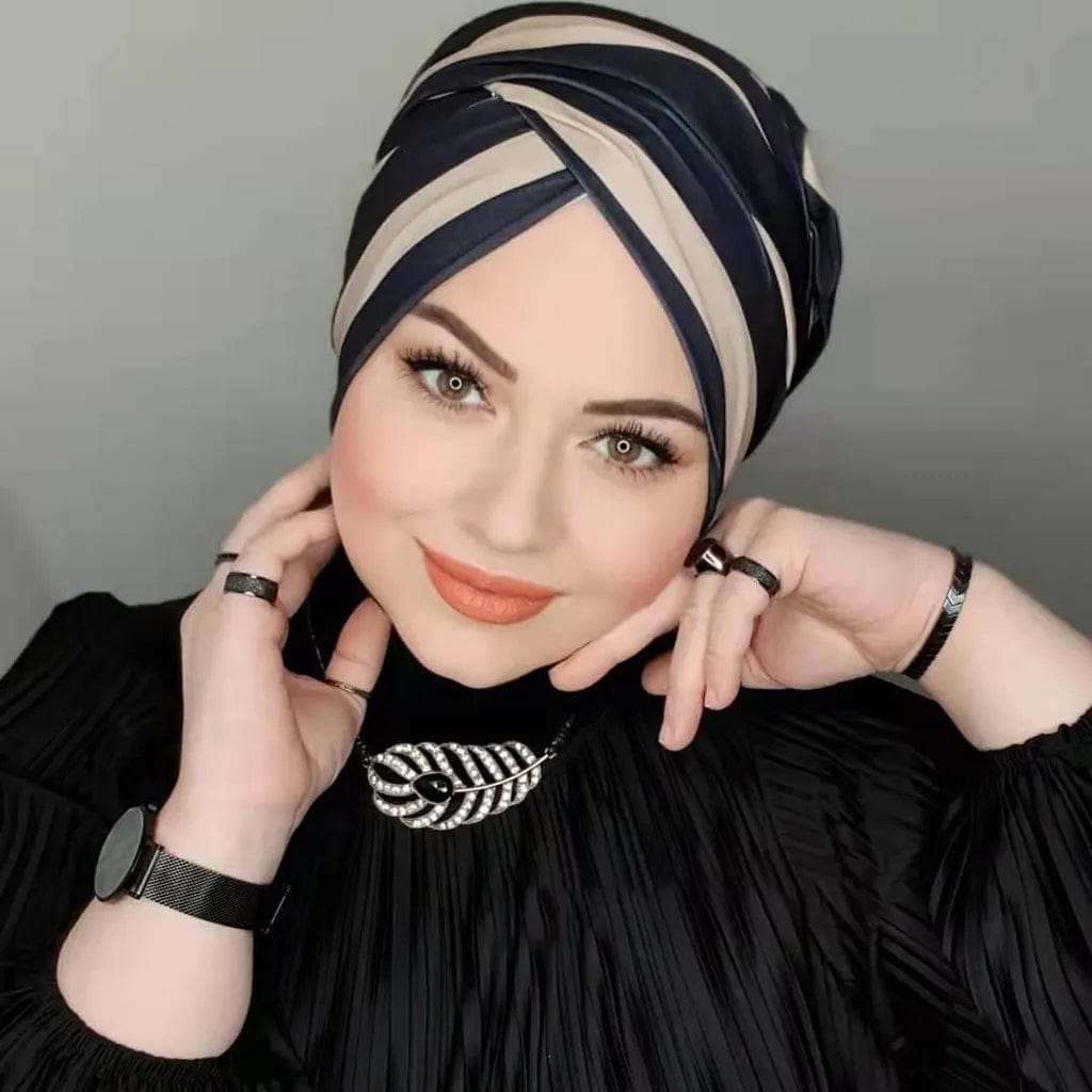 Showlu Fashion Modest Islamic jersey hijab cap, soft modal silk undercap for women, perfect for abayas and hijabs.