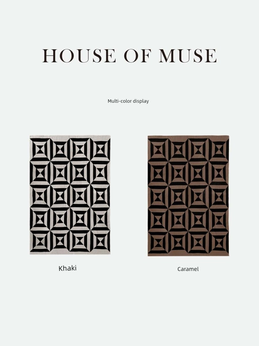 Hand-woven Namo Chessboard Knitting Office Blanket made of soft milk cotton, featuring a stylish chessboard pattern.