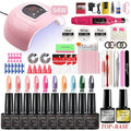 Showlu Professional Nail Art Kit with UV LED Lamp and Electric Drill Machine, including gel polish and manicure tools.