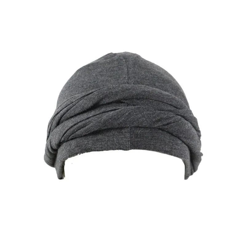 Showlu Fashion men's satin-lined elastic turban hat with solid bandana style, stretchy and comfortable for casual or hip-hop fashion.