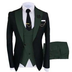 Navy Costume Homme Groom Tuxedos Men Suits Peaked Lapel Wedding Prom Terno Masculino Slim Fit Blazer 3 Pcs Classic Men Suits - SHOWLU FASHION STORE