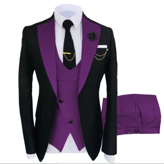 Navy Costume Homme Groom Tuxedos Men Suits Peaked Lapel Wedding Prom Terno Masculino Slim Fit Blazer 3 Pcs Classic Men Suits - SHOWLU FASHION STORE