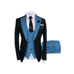 Navy Costume Homme Groom Tuxedos Men Suits Peaked Lapel Wedding Prom Terno Masculino Slim Fit Blazer 3 Pcs Classic Men Suits - SHOWLU FASHION STORE