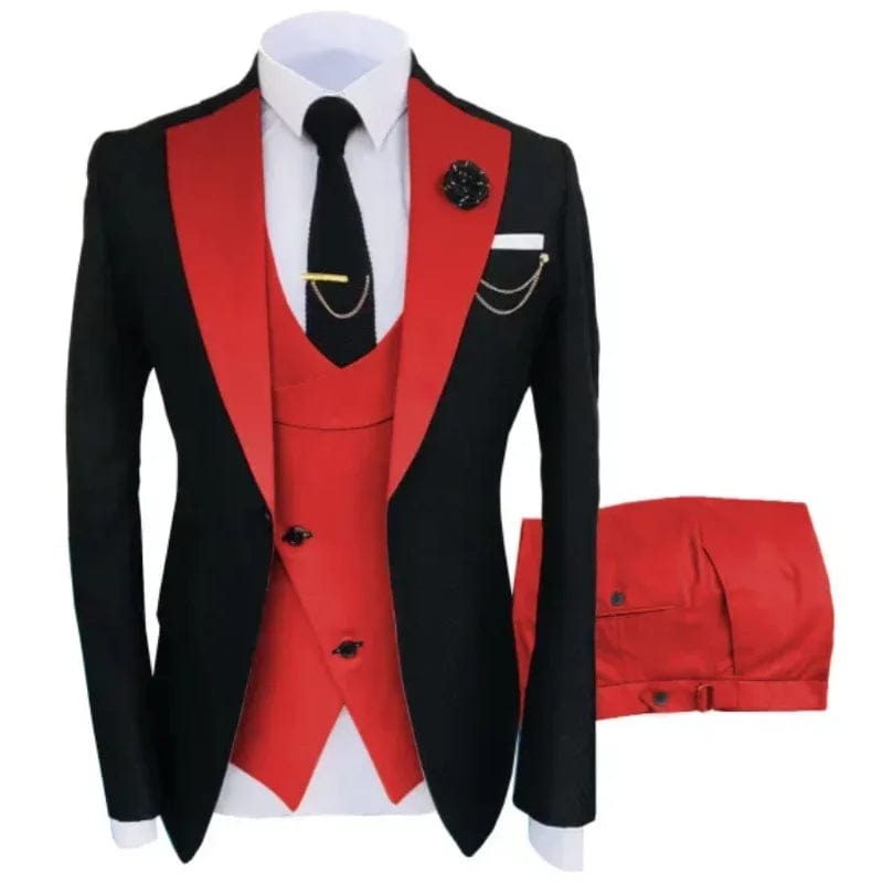 Navy Costume Homme Groom Tuxedos Men Suits Peaked Lapel Wedding Prom Terno Masculino Slim Fit Blazer 3 Pcs Classic Men Suits - SHOWLU FASHION STORE