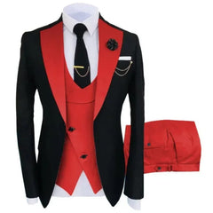 Navy Costume Homme Groom Tuxedos Men Suits Peaked Lapel Wedding Prom Terno Masculino Slim Fit Blazer 3 Pcs Classic Men Suits - SHOWLU FASHION STORE