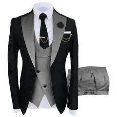 Navy Costume Homme Groom Tuxedos Men Suits Peaked Lapel Wedding Prom Terno Masculino Slim Fit Blazer 3 Pcs Classic Men Suits - SHOWLU FASHION STORE