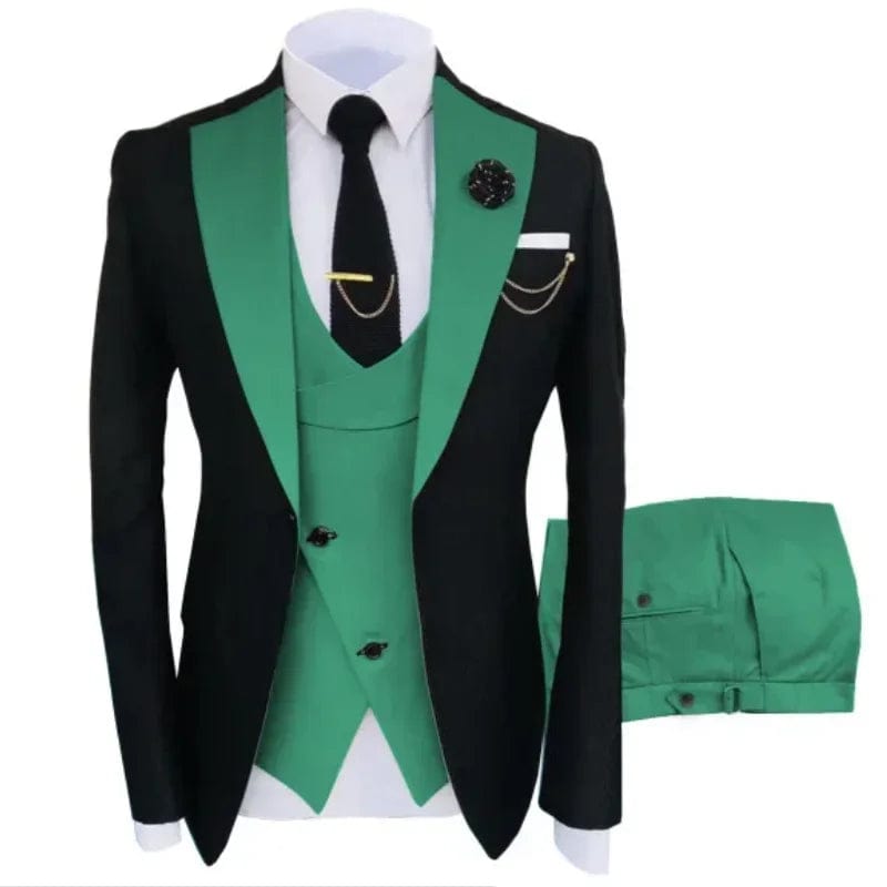 Navy Costume Homme Groom Tuxedos Men Suits Peaked Lapel Wedding Prom Terno Masculino Slim Fit Blazer 3 Pcs Classic Men Suits - SHOWLU FASHION STORE