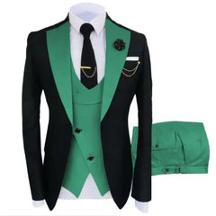 Navy Costume Homme Groom Tuxedos Men Suits Peaked Lapel Wedding Prom Terno Masculino Slim Fit Blazer 3 Pcs Classic Men Suits - SHOWLU FASHION STORE
