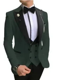 Slim-fit men's three-piece suit by SHOWLU FASHION STORE, ideal for formal weddings and business occasions, includes jacket, vest, and trousers.