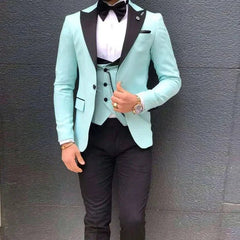 New 2023 Suit Men's Suit Three - piece Korean Version Slim - fit Model Business Groomsman Suit Groom's Wedding Dress Costume Homme - SHOWLU FASHION STORE
