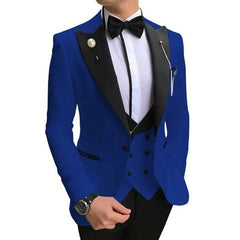 New 2023 Suit Men's Suit Three - piece Korean Version Slim - fit Model Business Groomsman Suit Groom's Wedding Dress Costume Homme - SHOWLU FASHION STORE