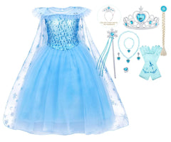 New Arrival Girl Elsa Aisha Blue Dress Kids Princess Girls Halloween Cosplay Princess Dress Summer Wedding Birthday Party dress - SHOWLU FASHION STORE