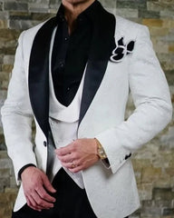 New Arrival Royal Blue Floral Men Suits For Wedding Latest Designs Groom Tuxedos Shawl Lapel Suit Men Groomsmen Best Man Blazer - SHOWLU FASHION STORE