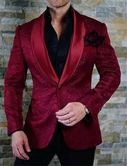 New Arrival Royal Blue Floral Men Suits For Wedding Latest Designs Groom Tuxedos Shawl Lapel Suit Men Groomsmen Best Man Blazer - SHOWLU FASHION STORE