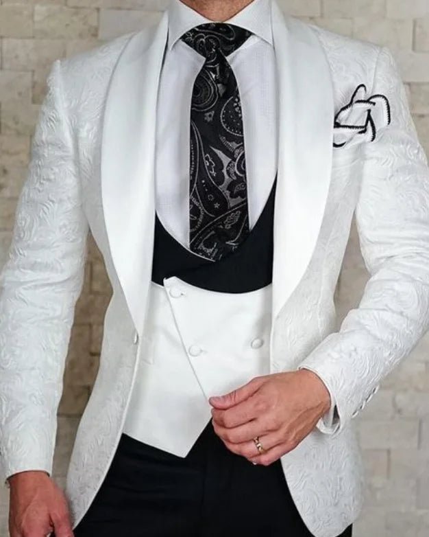New Arrival Royal Blue Floral Men Suits For Wedding Latest Designs Groom Tuxedos Shawl Lapel Suit Men Groomsmen Best Man Blazer - SHOWLU FASHION STORE