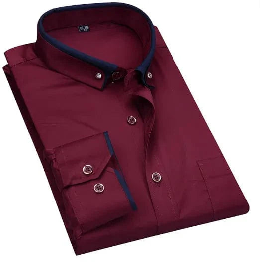Mei So Easy men's long-sleeve cotton dress shirt in plus size, featuring a formal, easy-care design with a modern fit.