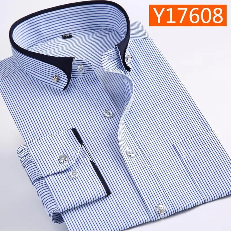 Showlu Fashion Showlu men's long-sleeve cotton dress shirt, plus size, with a classic collar and button front, in a spring-ready design
