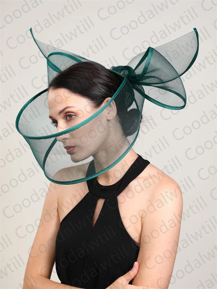 Showlu Black Pillbox Hat, elegant women's wedding fascinator with hair clip, suitable for church, parties, and special occasions