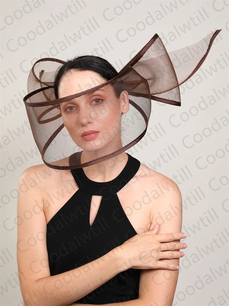 Showlu Black Pillbox Hat, elegant women's wedding fascinator headpiece with hair clip for church, party, or special occasions.