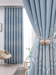 New Cheap Polyester High Shading Solid Color bluey Custom Modern Stock Curtain Blackout Window Blinds For The Living Room Luxury - SHOWLU FASHION STORE