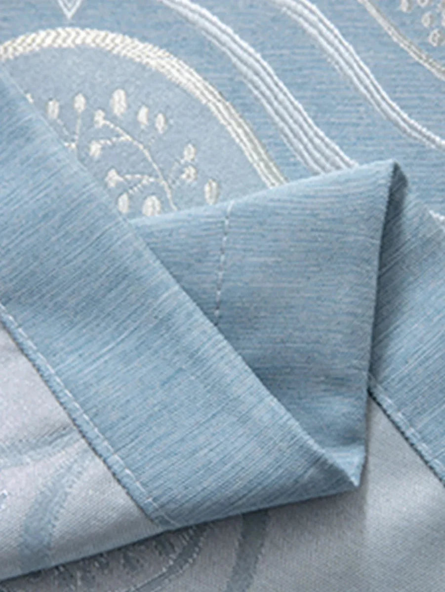 Modern blue blackout polyester window curtain by SHOWLU FASHION for living room, high shading, solid color, stylish window blinds