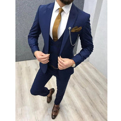 New Classic Wedding Suits for Men 2024 Peaked Lapel Custom Made Groom Wedding Tuxedo Slim Fit Male Suit (Jacket + Pants + Vest) - SHOWLU FASHION STORE