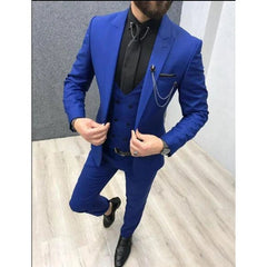 New Classic Wedding Suits for Men 2024 Peaked Lapel Custom Made Groom Wedding Tuxedo Slim Fit Male Suit (Jacket + Pants + Vest) - SHOWLU FASHION STORE