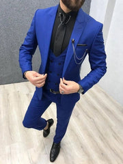 New Classic Wedding Suits for Men 2024 Peaked Lapel Custom Made Groom Wedding Tuxedo Slim Fit Male Suit (Jacket + Pants + Vest) - SHOWLU FASHION STORE