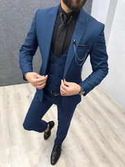 New Classic Wedding Suits for Men 2024 Peaked Lapel Custom Made Groom Wedding Tuxedo Slim Fit Male Suit (Jacket + Pants + Vest) - SHOWLU FASHION STORE
