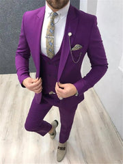 New Classic Wedding Suits for Men 2024 Peaked Lapel Custom Made Groom Wedding Tuxedo Slim Fit Male Suit (Jacket + Pants + Vest) - SHOWLU FASHION STORE