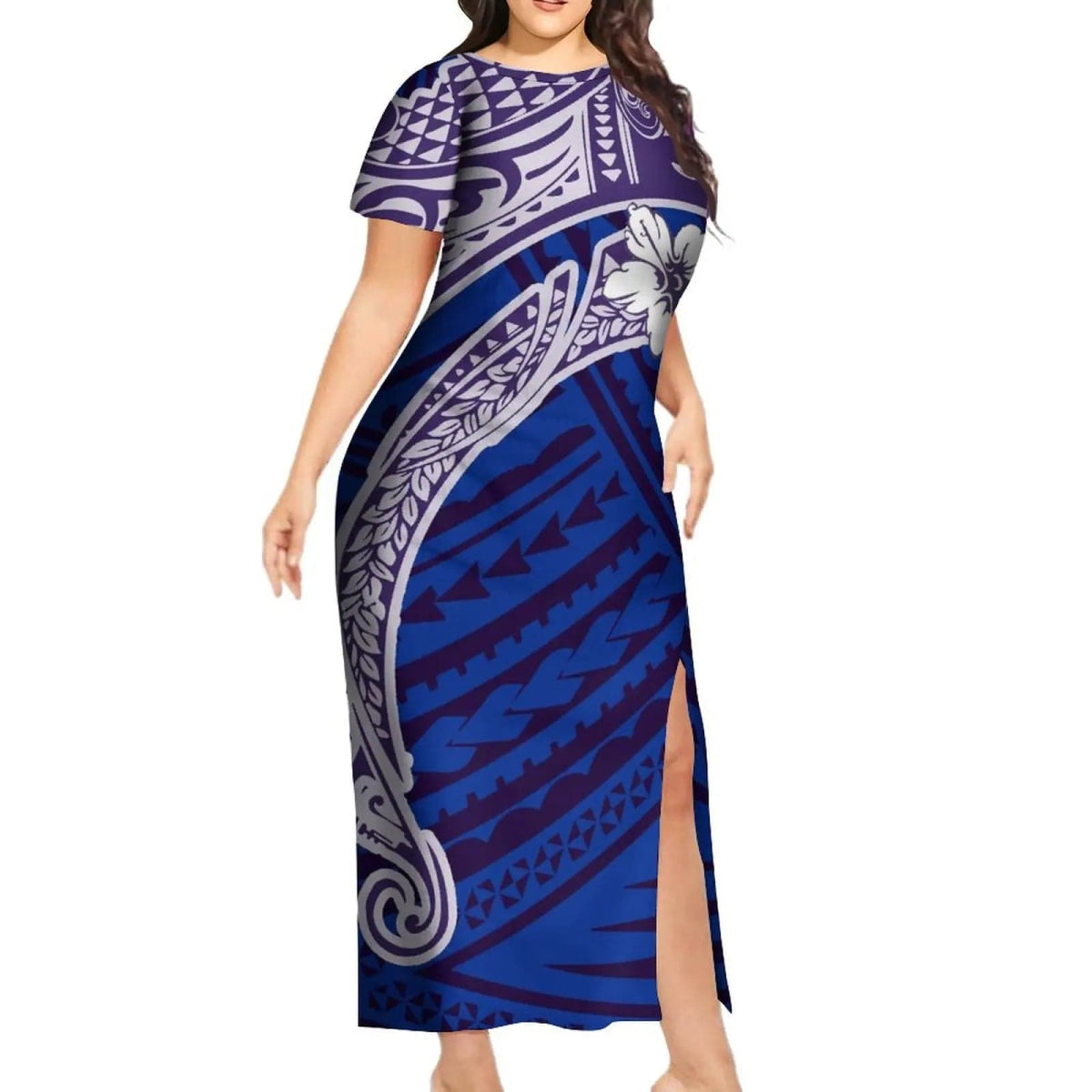 New Design Fashion Couple Set Aloha Shirt For Men And Slit Long Skirt For Women Quality Dress Polynesian Island - SHOWLU FASHION STORE