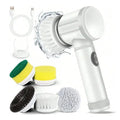 Electric spin scrubber from SHOWLU FASHION STORE with 5 replaceable brush heads for bathroom cleaning and versatile scrubbing.