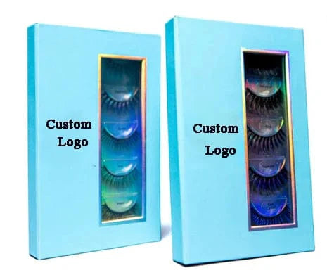 Showlu Fashion 25mm 5D Mink Eyelashes with fluffy Russian-style full strip design on a black background