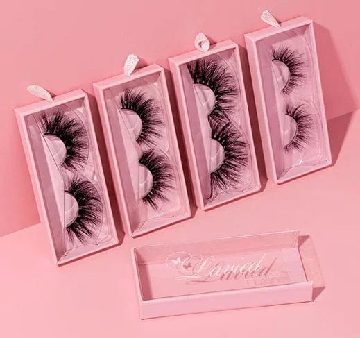 Showlu Fashion 25mm 5D Mink Eyelashes with fluffy, full-strip Russian style for dramatic, natural-looking eyelash enhancement.