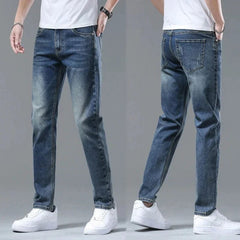 New Fashion Men's Business Jeans Classic Style Casual Stretch Slim Jeans Male Brand Denim Trousers Dark - Blue Pants Size 36 38 40 - SHOWLU FASHION STORE