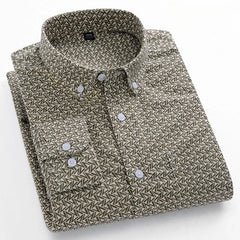 New in shirt Fashion trends100%cotton long - sleeve shirts for men slim fit casual plain shirt soft plaid striped designer clothes - SHOWLU FASHION STORE