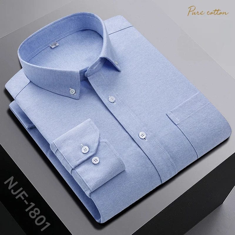 Black men's slim fit casual shirt by SHOWLU FASHION STORE, 100% cotton, long sleeve, plaid design, button-up style