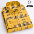 Men's plaid casual shirt by SHOWLU FASHION STORE, 100% cotton, slim fit, long sleeve with soft, vintage streetwear style.