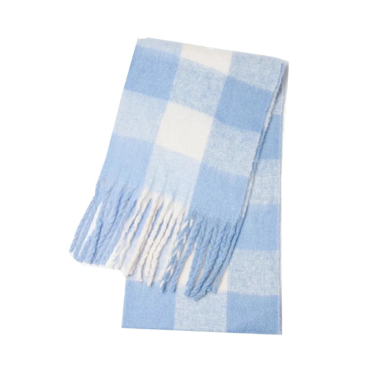 Luxury women's plaid cashmere scarf, long winter shawl and wrap, soft and warm pashmina for cold weather.