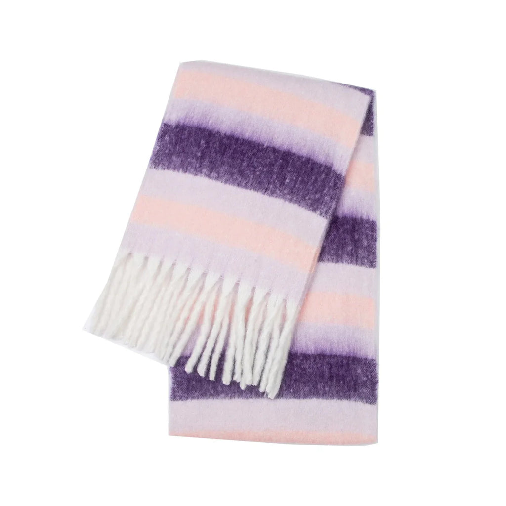Luxury women's plaid cashmere scarf, long winter shawl and wrap with warm, soft texture, perfect for cold weather.