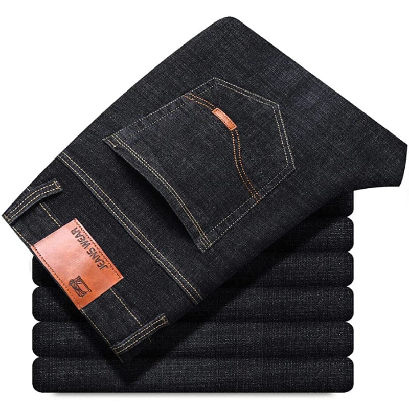 SHOWLU Men's slim fit straight leg denim jeans, soft and comfortable casual pants with stretch for a modern, stylish look.